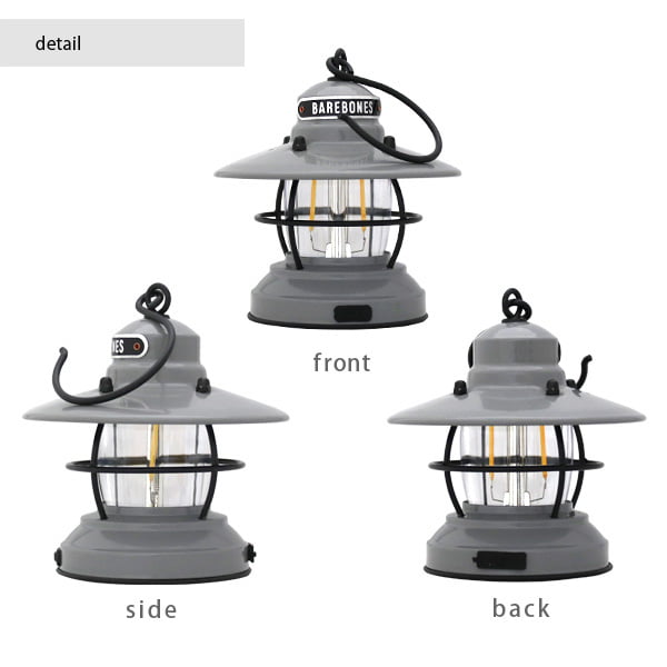 【単品購入時送料弊社負担】Barebones Living ベアボーンズ リビング Edison Mini Lantern ミニエジソンランタン LED Slate Gray スレートグレー