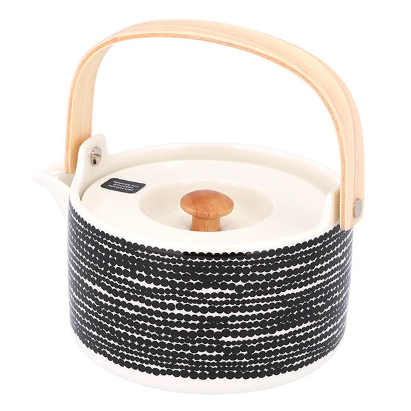 Marimekko マリメッコ Siirtolapuutarha シイルトラプータルハ ティーポット 700ml ホワイト×ブラック