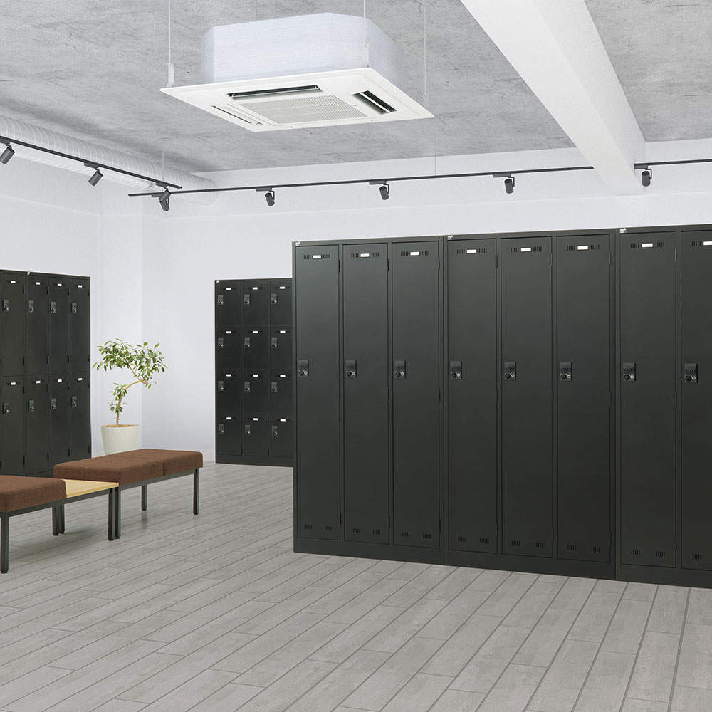 生興 SLDKロッカー 1人用 南京錠 W455×D515×H1790mm ブラック SLDK-1-N