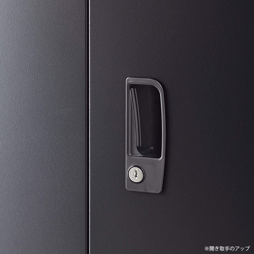 生興 ALZシリーズ 両開き書庫 ブラック W880xD380×H750mm ALZK-H32