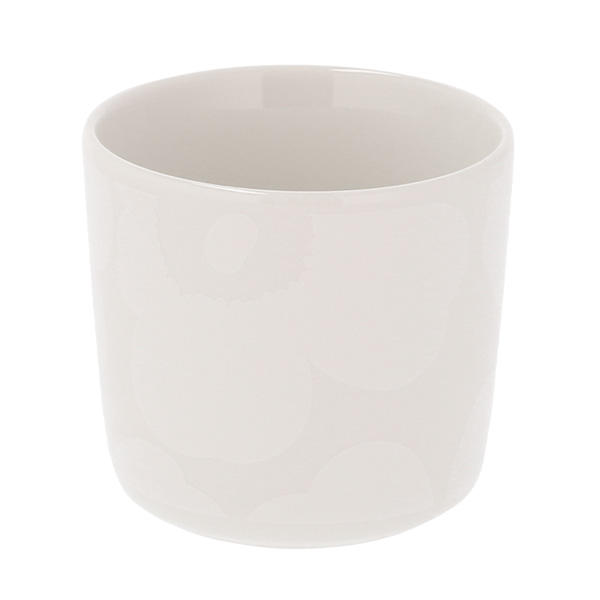 Marimekko マリメッコ Unikko ウニッコ コーヒーカップ 取っ手無 200ml 2個セット ホワイト×ナチュラルホワイト