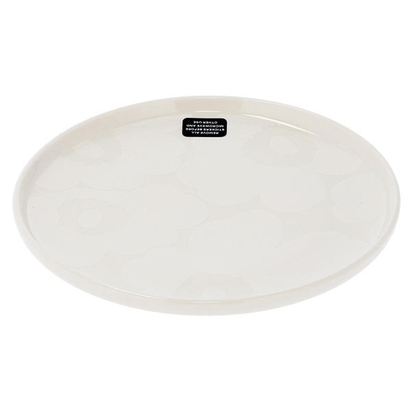 Marimekko マリメッコ Unikko ウニッコ お皿 プレート 20cm ホワイト×ナチュラルホワイト