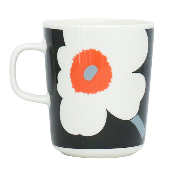 Marimekko マリメッコ Unikko 60th ウニッコ マグ マグカップ 250ml ホワイト×ブラック×オレンジ