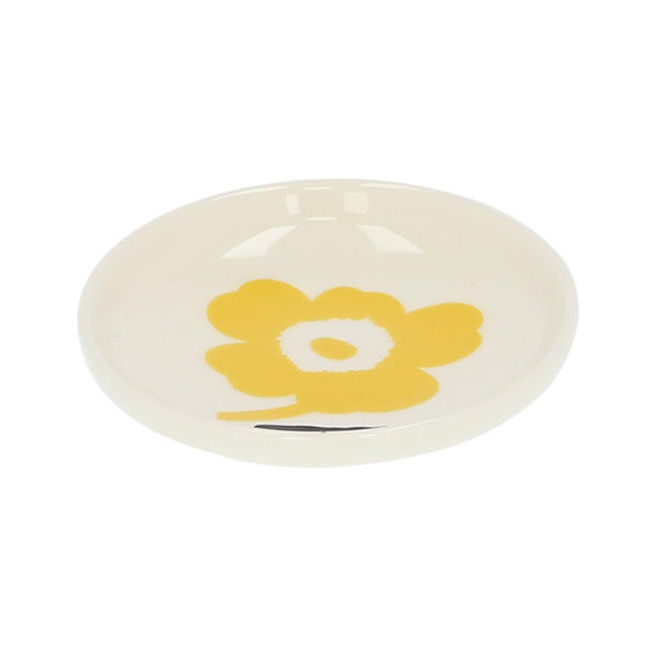 Marimekko マリメッコ Unikko ウニッコ お皿 プレート 8.5cm ホワイト×イエロー