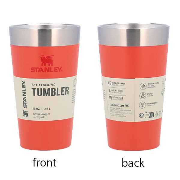 STANLEY スタンレー Adventure Stacking Beer Pint アドベンチャー スタッキング 真空パイント ホットコーラル 0.47L 16oz