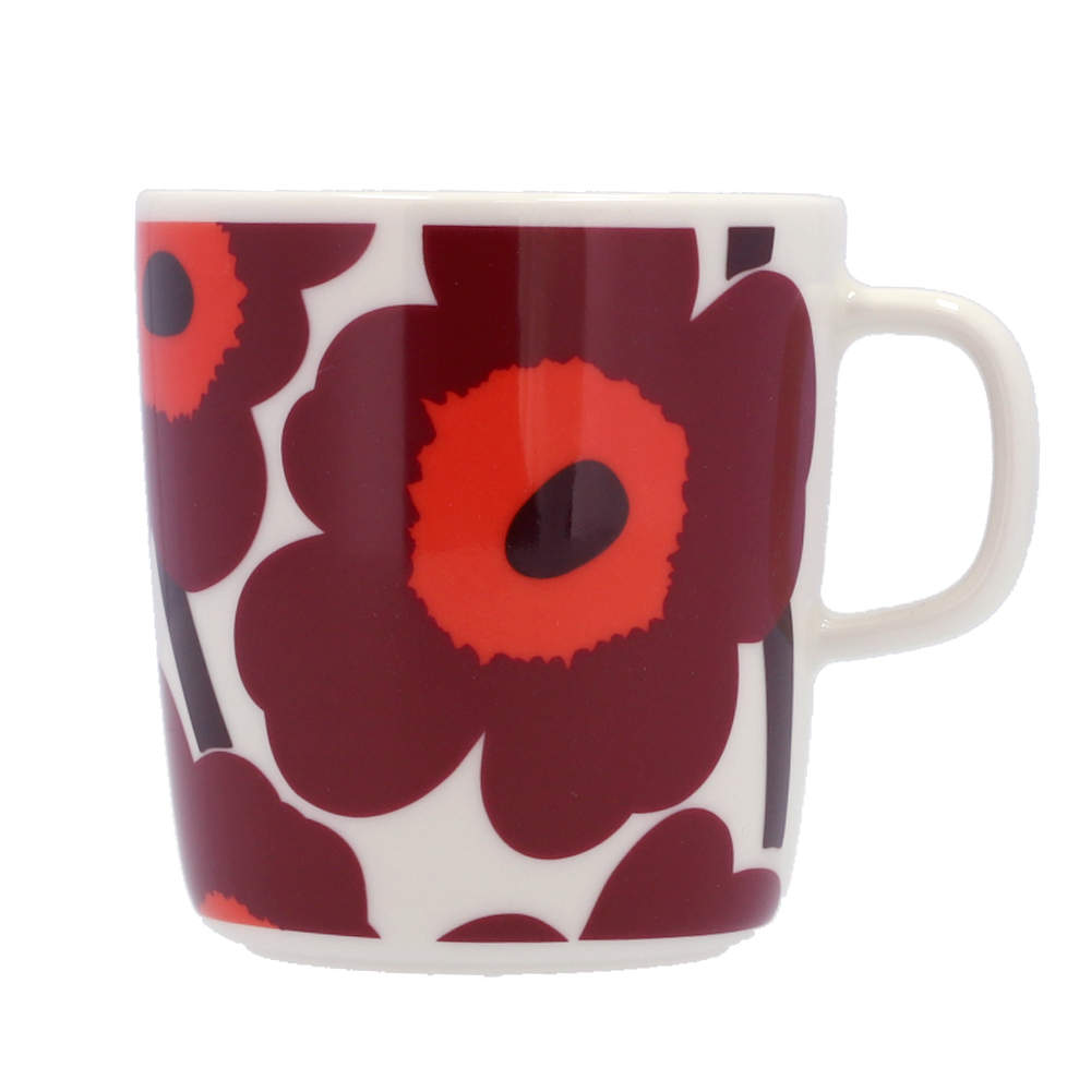 Marimekko マリメッコ Unikko ウニッコ マグ マグカップ 400ml ホワイト×バーガンディ×レッド