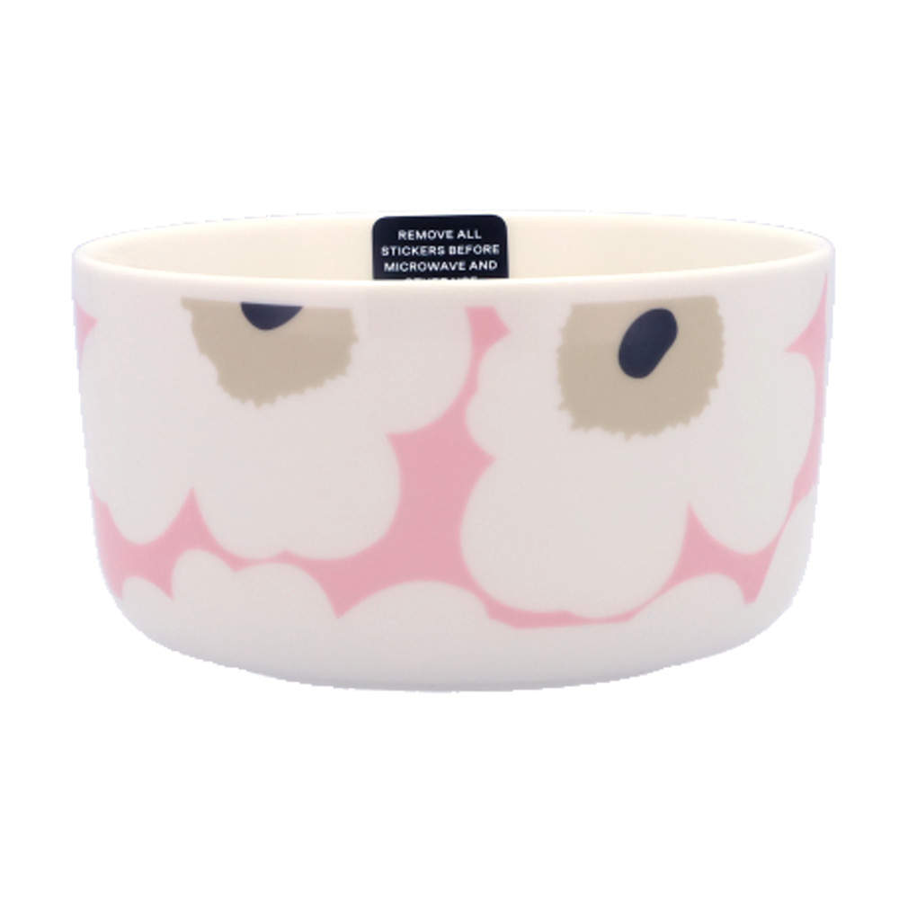 Marimekko マリメッコ Unikko ウニッコ お皿 ボウル 500ml オフホワイト×ピンク×サンド×チャコール