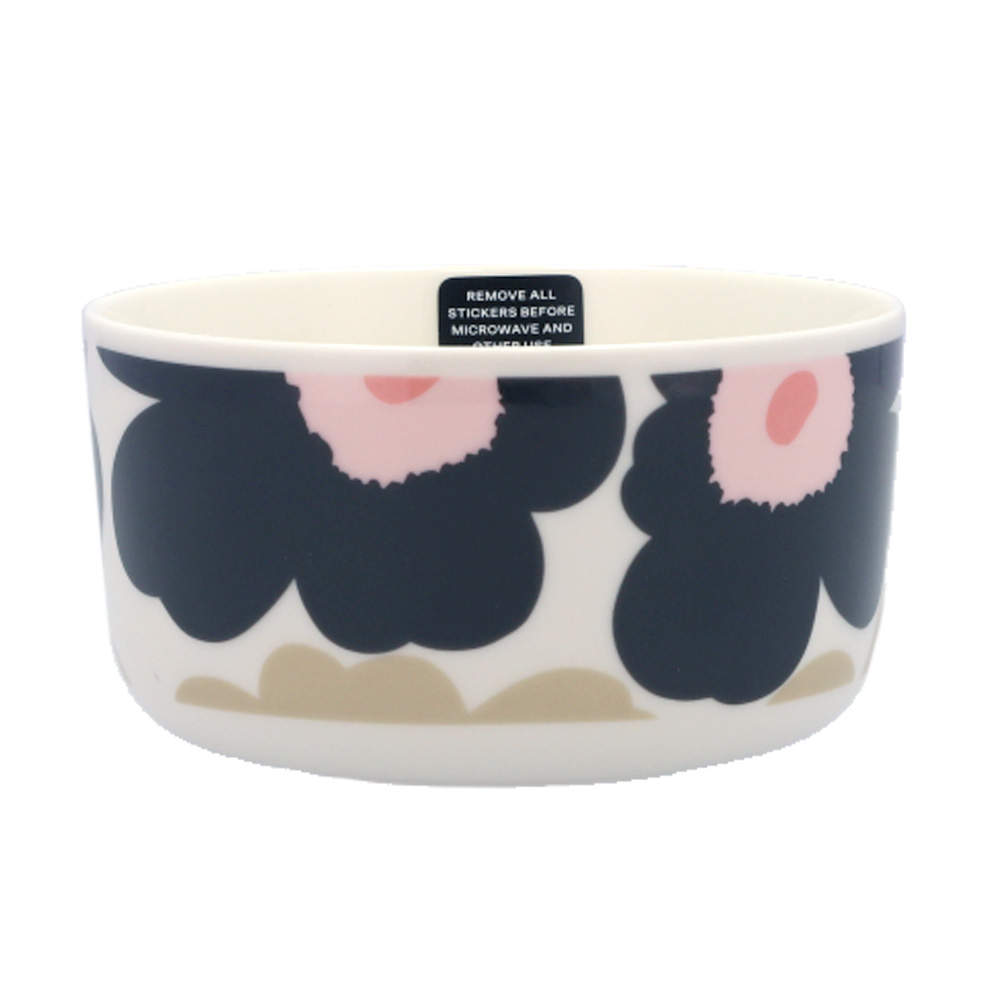 Marimekko マリメッコ Unikko ウニッコ お皿 ボウル 500ml オフホワイト×チャコール×サンド×ピンク