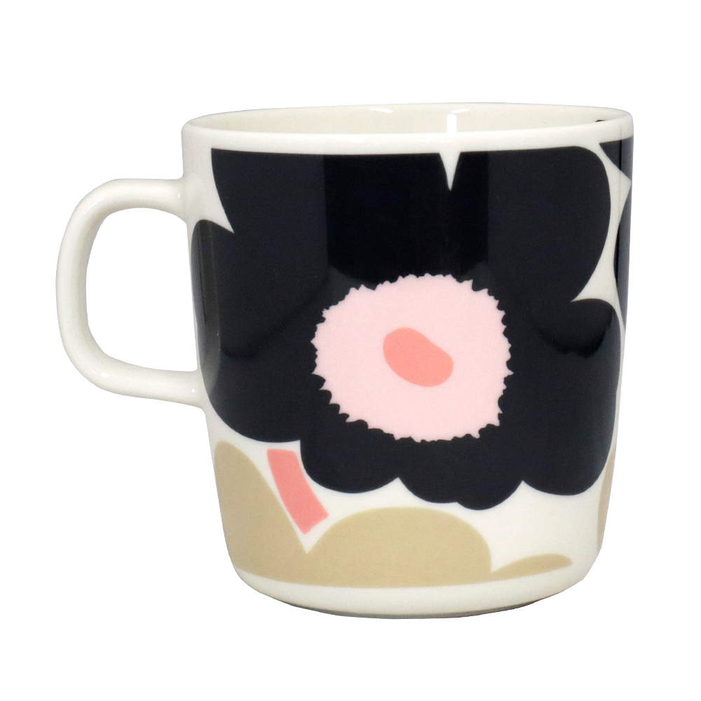 Marimekko マリメッコ Unikko ウニッコ マグ マグカップ 400ml オフホワイト×チャコール×サンド×ピンク
