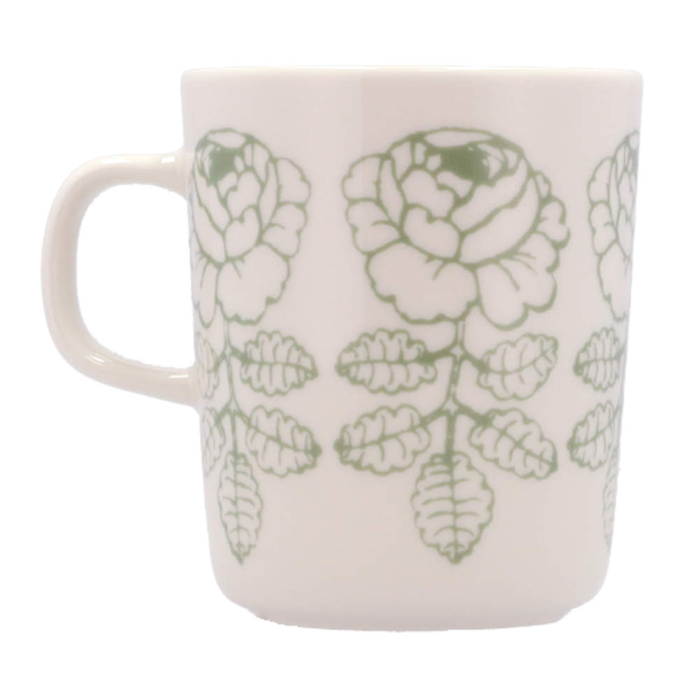Marimekko マリメッコ Vihkiruusu ヴィヒキルース マグ マグカップ 250ml ホワイト×セージ