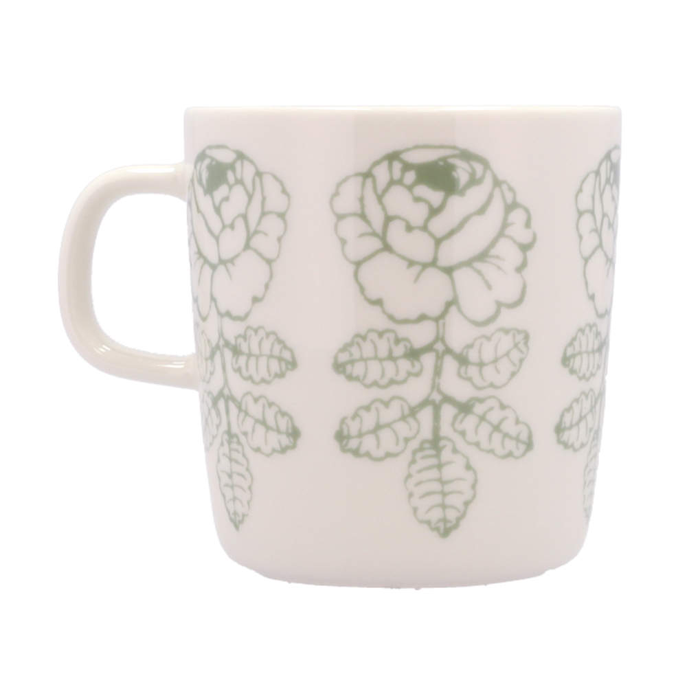 Marimekko マリメッコ Vihkiruusu ヴィヒキルース マグ マグカップ 400ml ホワイト×セージ