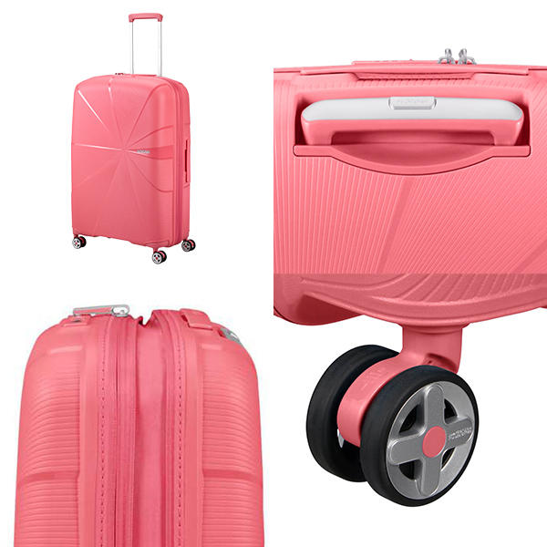 Samsonite スーツケース American Tourister STARVIBE Spinner アメリカンツーリスター スターバイブ スピナー 77cm EXP サンキッスドコーラル 146372-A039【他商品と同時購入不可】