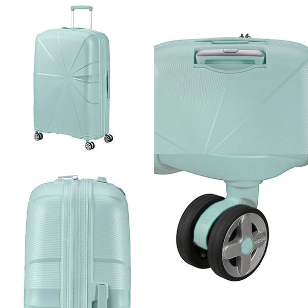 Samsonite スーツケース American Tourister STARVIBE Spinner アメリカンツーリスター スターバイブ スピナー 77cm EXP メタリックサーフブルー 146372-A367【他商品と同時購入不可】
