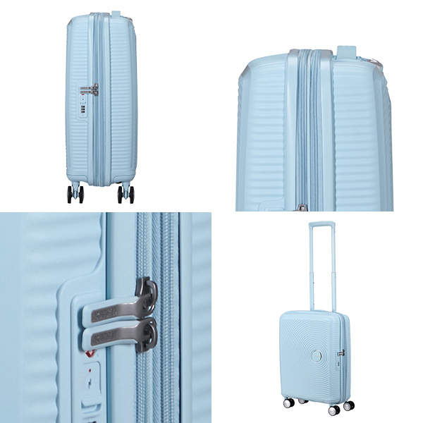 Samsonite スーツケース American Tourister Soundbox アメリカンツーリスター サウンドボックス 55cm EXP パステルブルー 88472-8365