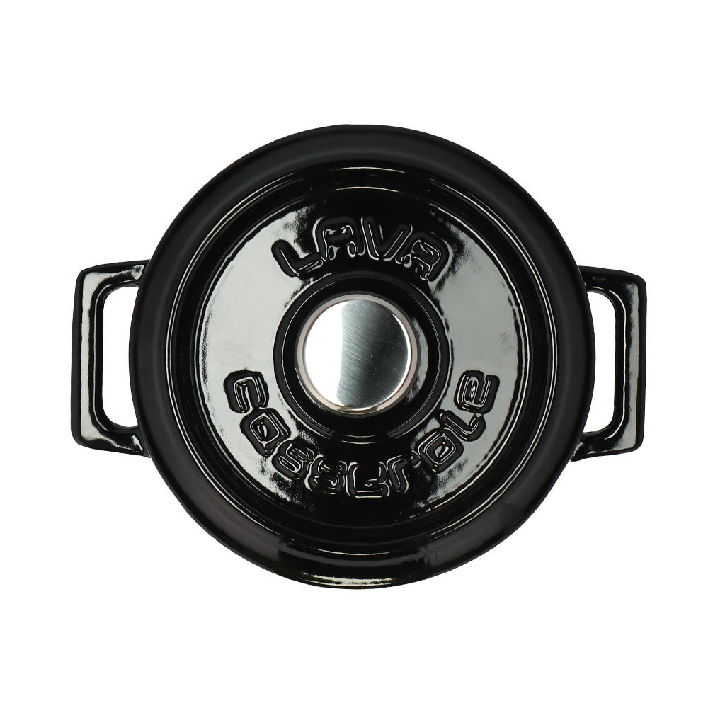 【ポイント20倍】LAVA 鋳鉄ホーロー鍋 ラウンドキャセロール 14cm Shiny Black LV0076