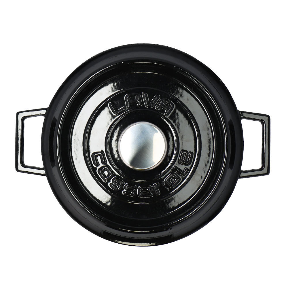 LAVA 鋳鉄ホーロー鍋 マルチキャセロール 24cm Shiny Black LV0087