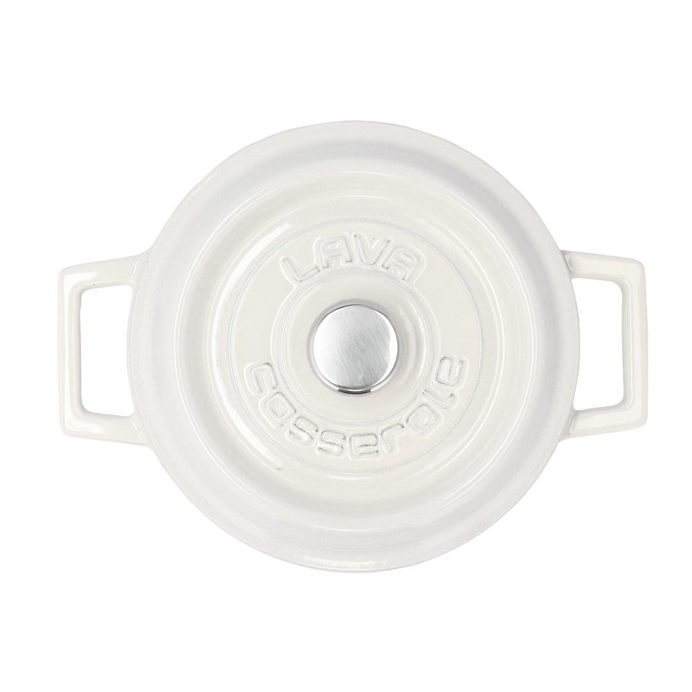 LAVA 鋳鉄ホーロー鍋 ラウンドキャセロール 18cm MAJOLICA WHITE LV0099