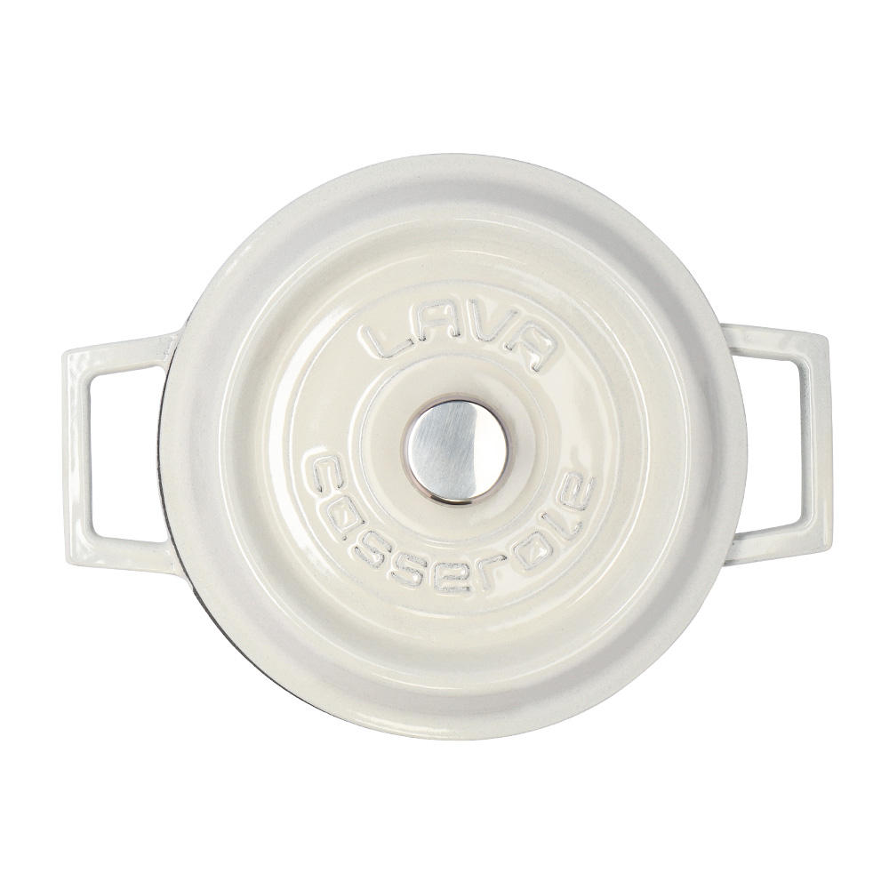 LAVA 鋳鉄ホーロー鍋 ラウンドキャセロール 20cm MAJOLICA WHITE LV0100