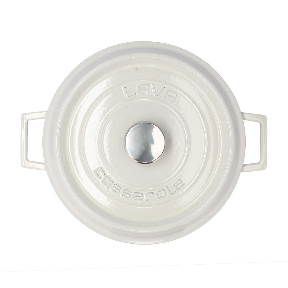 【ポイント20倍】LAVA 鋳鉄ホーロー鍋 ラウンドキャセロール 28cm MAJOLICA WHITE LV0102