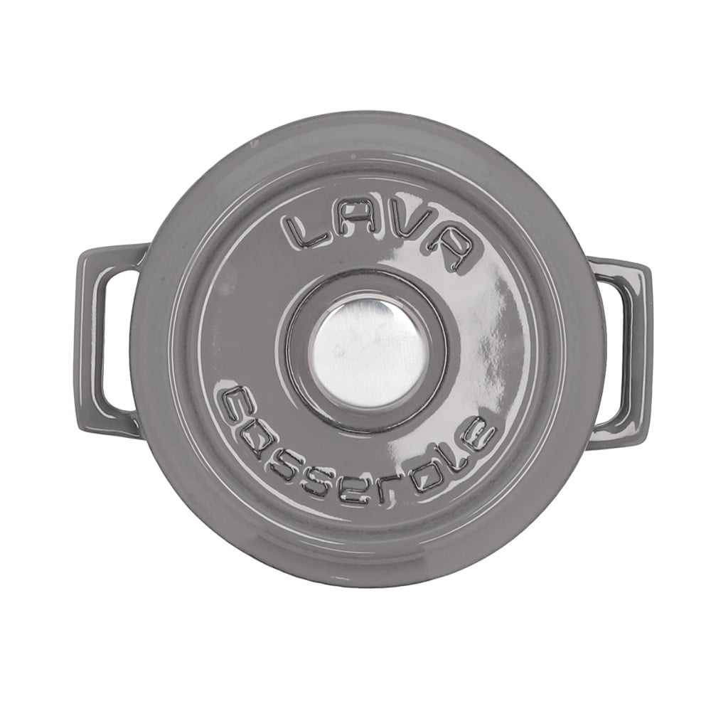 LAVA 鋳鉄ホーロー鍋 ラウンドキャセロール 14cm MAJOLICA GRAY LV0114