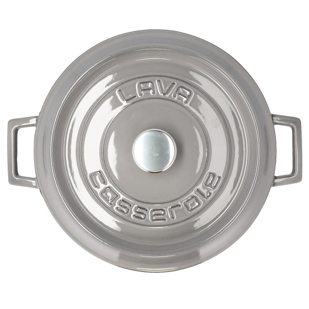 LAVA 鋳鉄ホーロー鍋 ラウンドキャセロール 32cm MAJOLICA GRAY LV0119