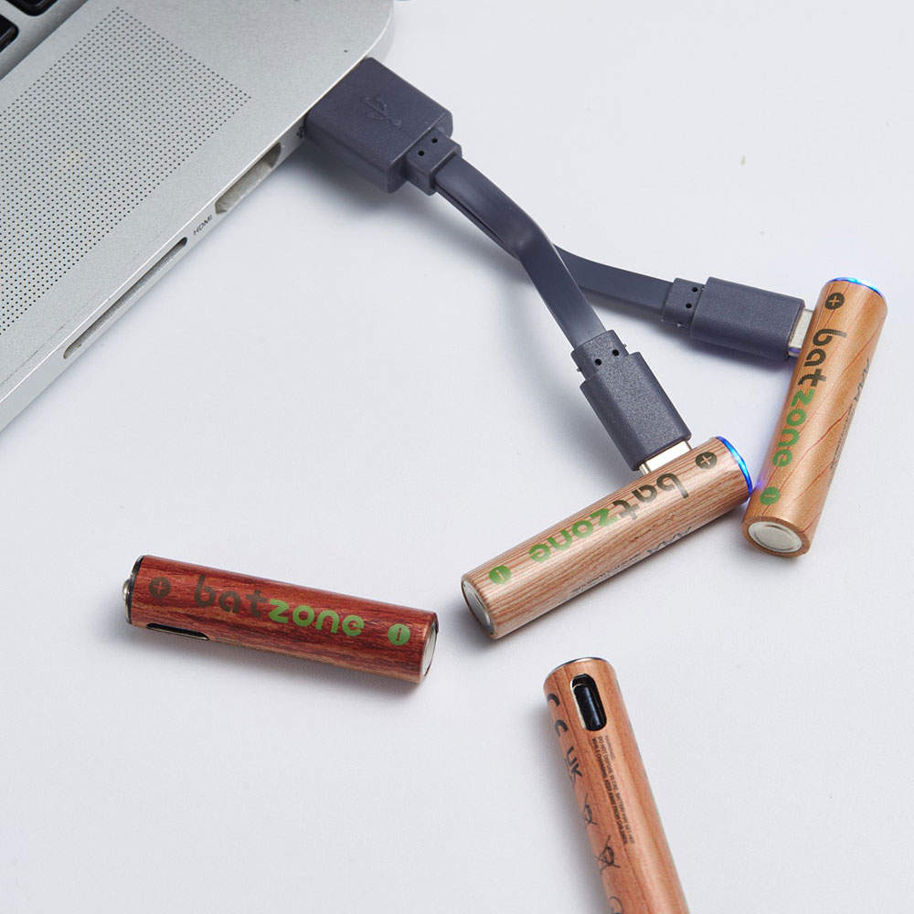 batzone リチウムイオン充電池 単4形 4本入 USB Type-Cケーブル付