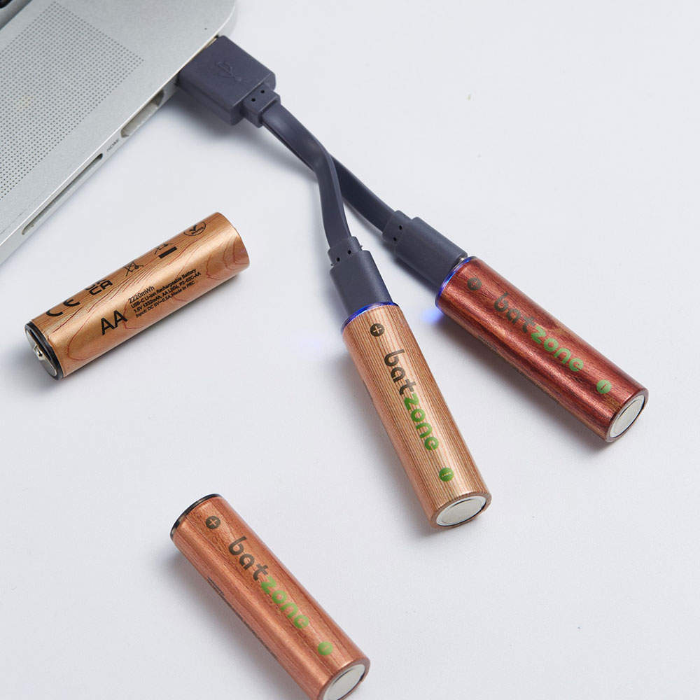 batzone リチウムイオン充電池 単3形 4本入 USB Type-Cケーブル付