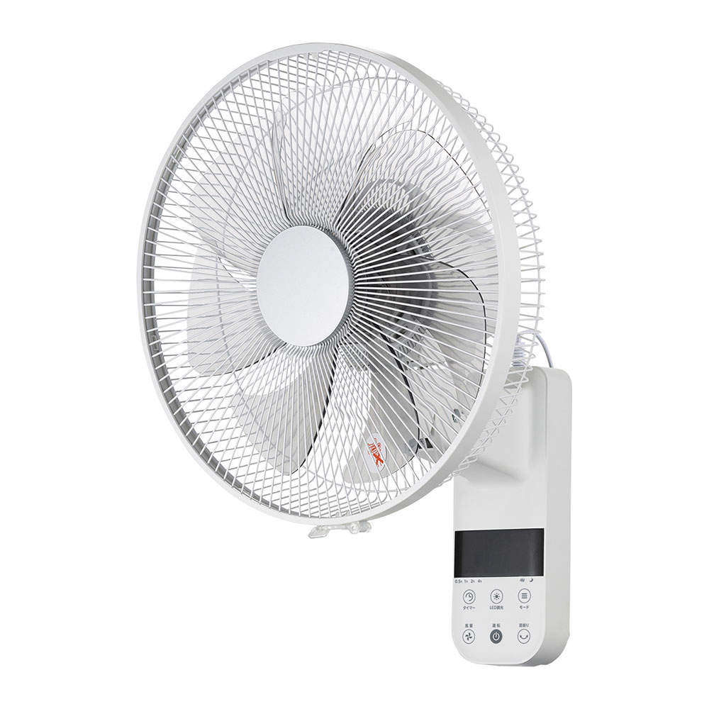 C:NET 壁掛け扇風機 DCモーター リモコン ホワイト CKDF308WH
