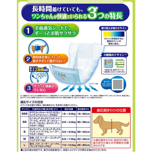 ユニ・チャーム マナーウェア 男の子用 長時間快適オムツ 中型犬 Lサイズ 36枚入×8個