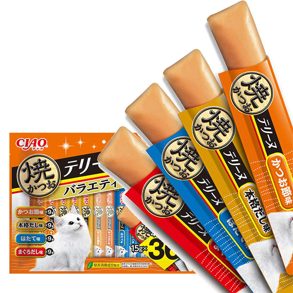 【ポイント10倍】いなば 焼かつお テリーヌ バラエティ 36本入 8個