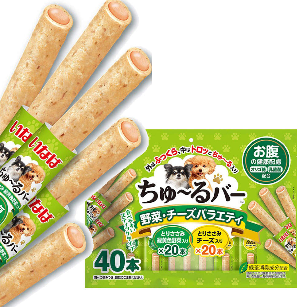 【ポイント10倍】いなば ちゅ～るバー 野菜・チーズバラエティ 40本入 8個