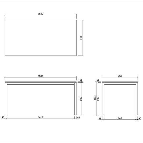 アール・エフ・ヤマカワ ミーティングテーブル W1500×D750 ホワイト RFMT-1575