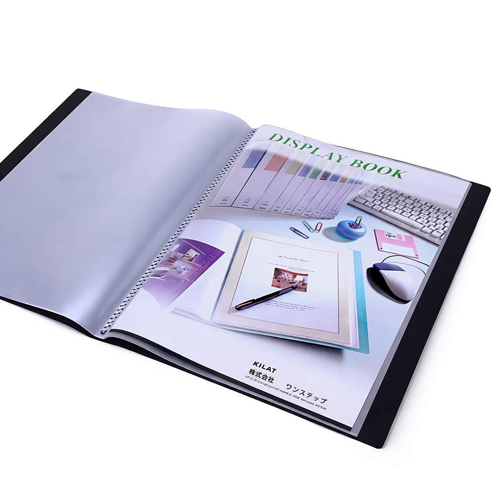 GRATES クリアブック固定式 A4タテ 40ポケット 黒