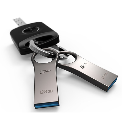 シリコンパワー USBフラッシュメモリ Jewel J80 USB3.0 メタリックボディ 防水 防塵 耐振動 永久保証 128GB チタングレー SP128GBUF3J80V1T