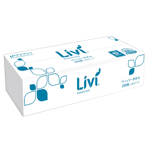 ユニバーサル・ペーパー リヴィ ペーパータオル ソフトタイプ 小判 200枚 50パック