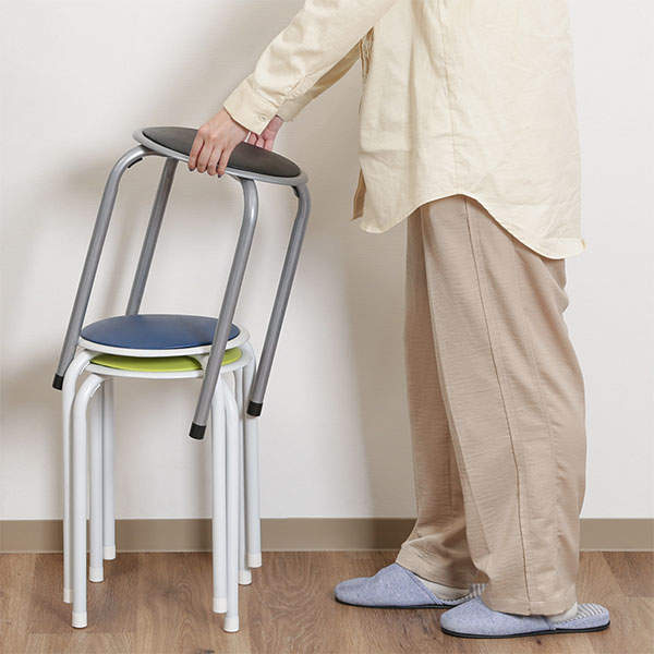 パイプ丸椅子 FB-01BK 12脚セット 88623