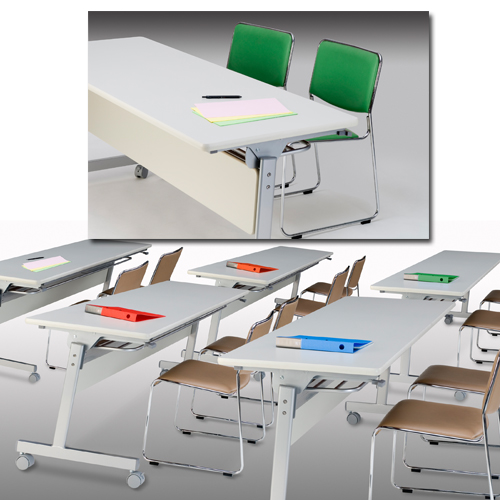 タック 会議用テーブル跳上式 ワイド ホワイト KS-1860NW (個人宅＋3300円)