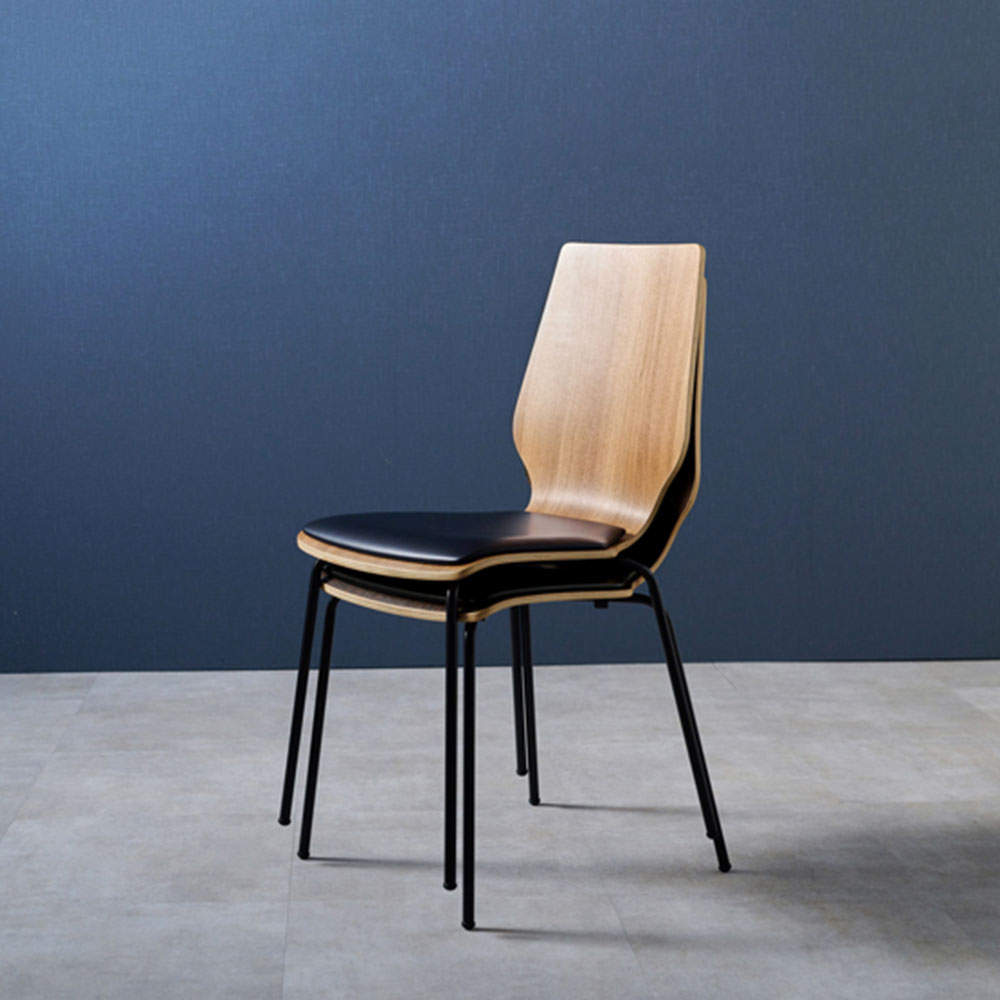 萩原 ダイニングチェア LAGO PVCクッション付 ナチュラル LC-4488NA