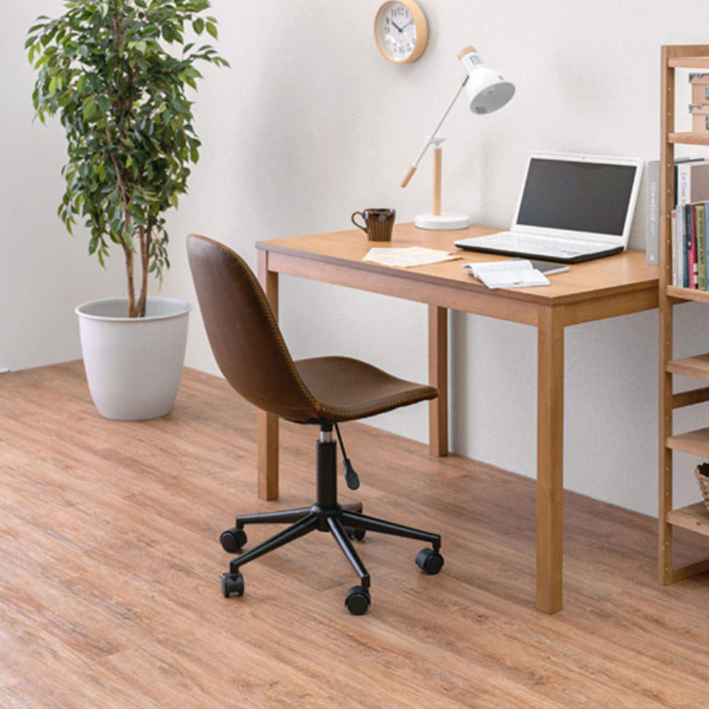 萩原 キャスター付き昇降チェア 丸型 ダークブラウン LC-4497DBR