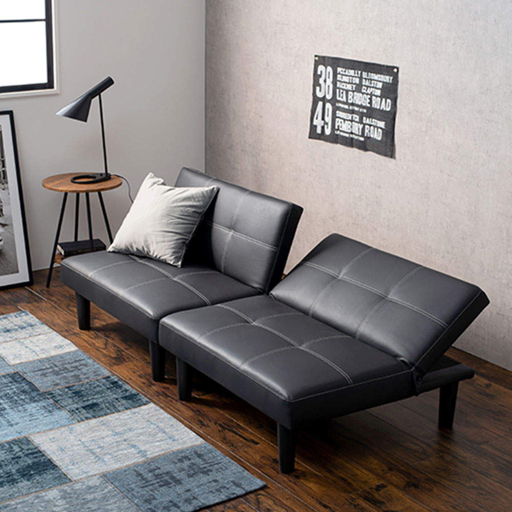 萩原 ソファベッド ブラック LSF-4440BK-2S