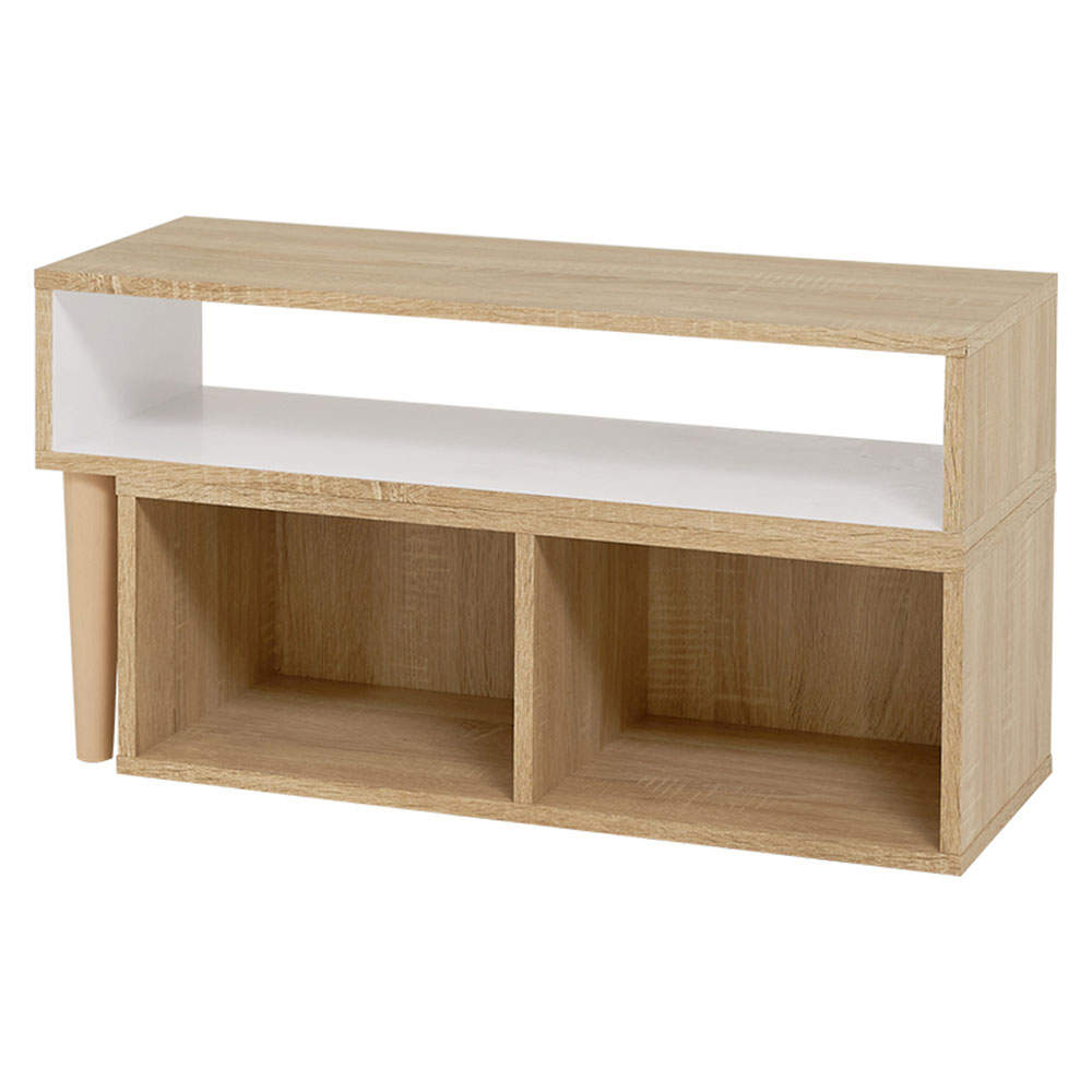 萩原 伸縮式TV台 ナチュラル/ホワイト VTV-7260NA