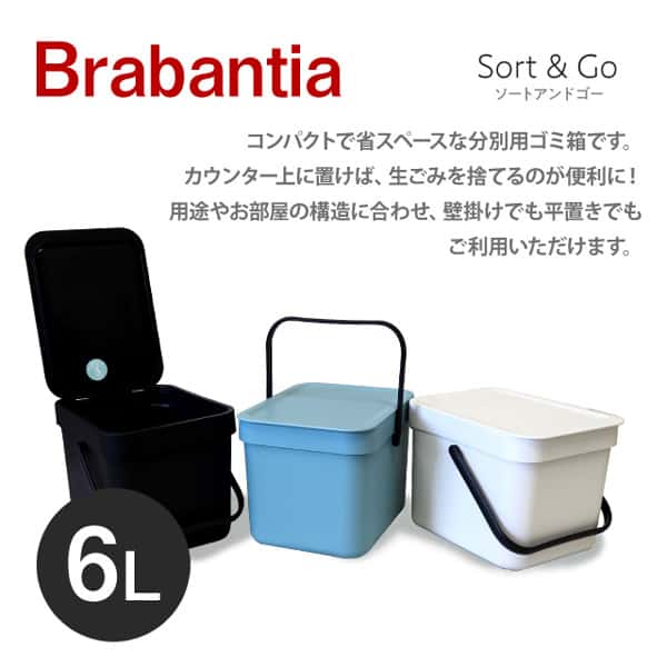 Brabantia ブラバンシア ソート＆ゴー ウェイストビン ミント 6リットル Sort&Go Waste Bin Mint 6L 109645