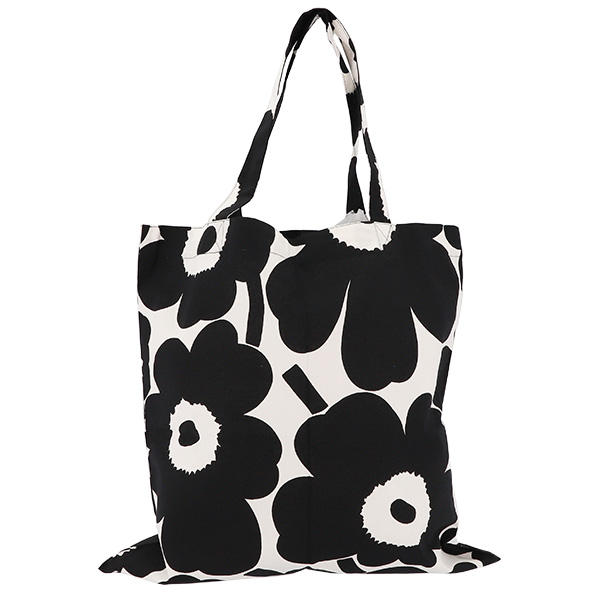 Marimekko マリメッコ Unikko ウニッコ バッグ 鞄 トートバッグ 44×43cm ホワイト×ブラック