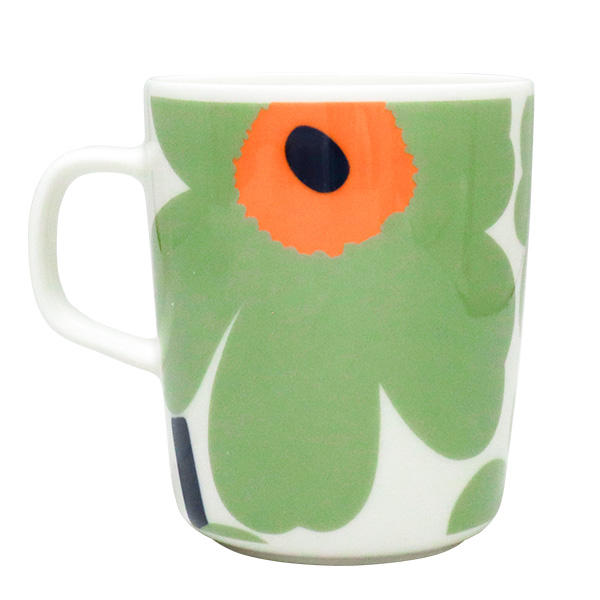 Marimekko マリメッコ Unikko ウニッコ マグ マグカップ 250ml 2個セット ホワイト×セージ×オレンジ×ダークブルー