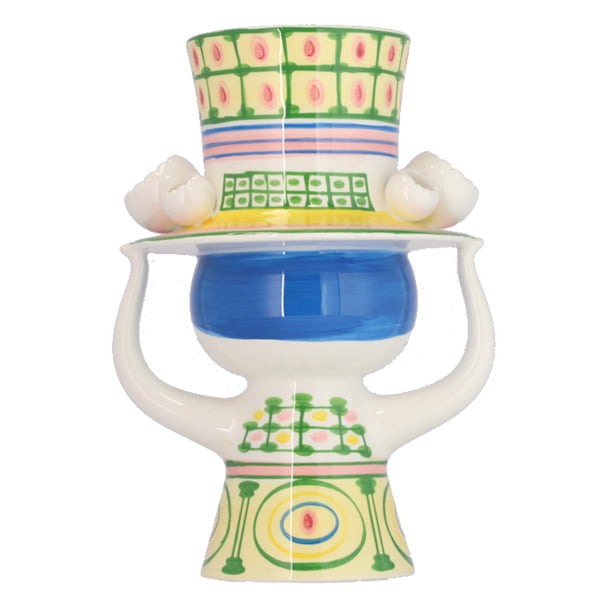 Bjorn Wiinblad ビヨン・ヴィンブラッド Lady with hat レディウィズハット フラワーベース 24.5cm グリーン