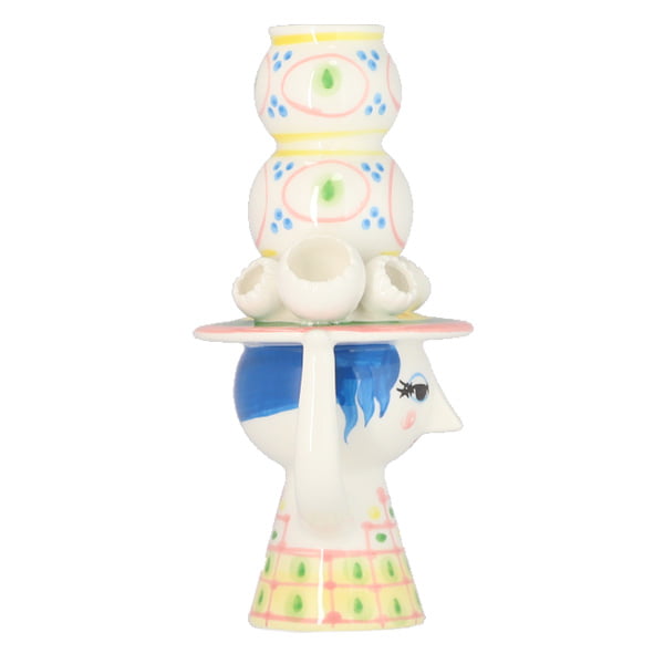 Bjorn Wiinblad ビヨン・ヴィンブラッド Lady with hat レディウィズハット キャンドルホルダー 16cm ピンク