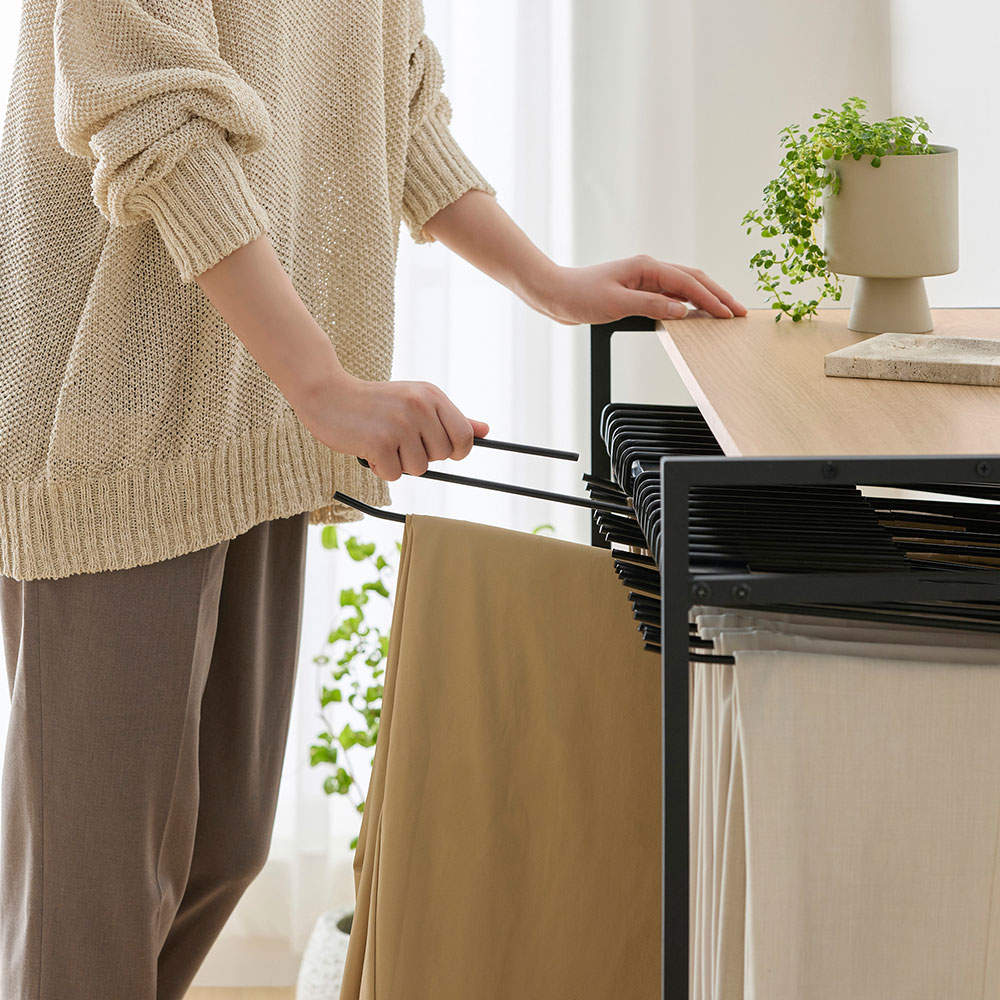 アイリスオーヤマ スラックスハンガー ナチュラル/ブラック HSH-20