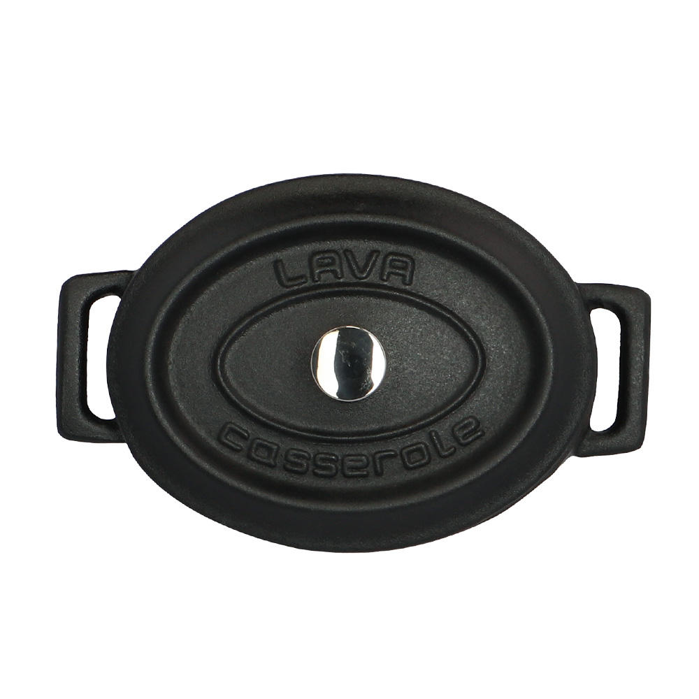 LAVA 鋳鉄ホーロー鍋 オーバルキャセロール 10cm Matt Black LV0008