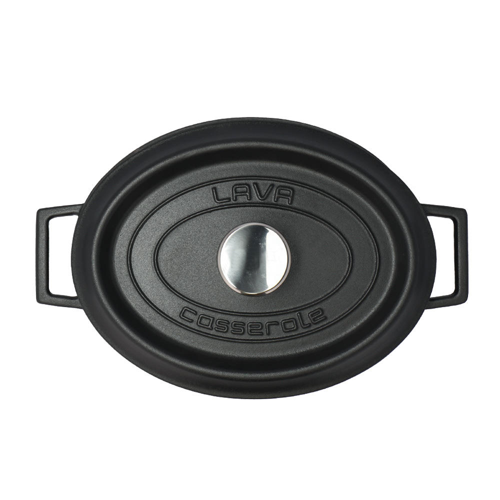 LAVA 鋳鉄ホーロー鍋 オーバルキャセロール 29cm Matt Black LV0011