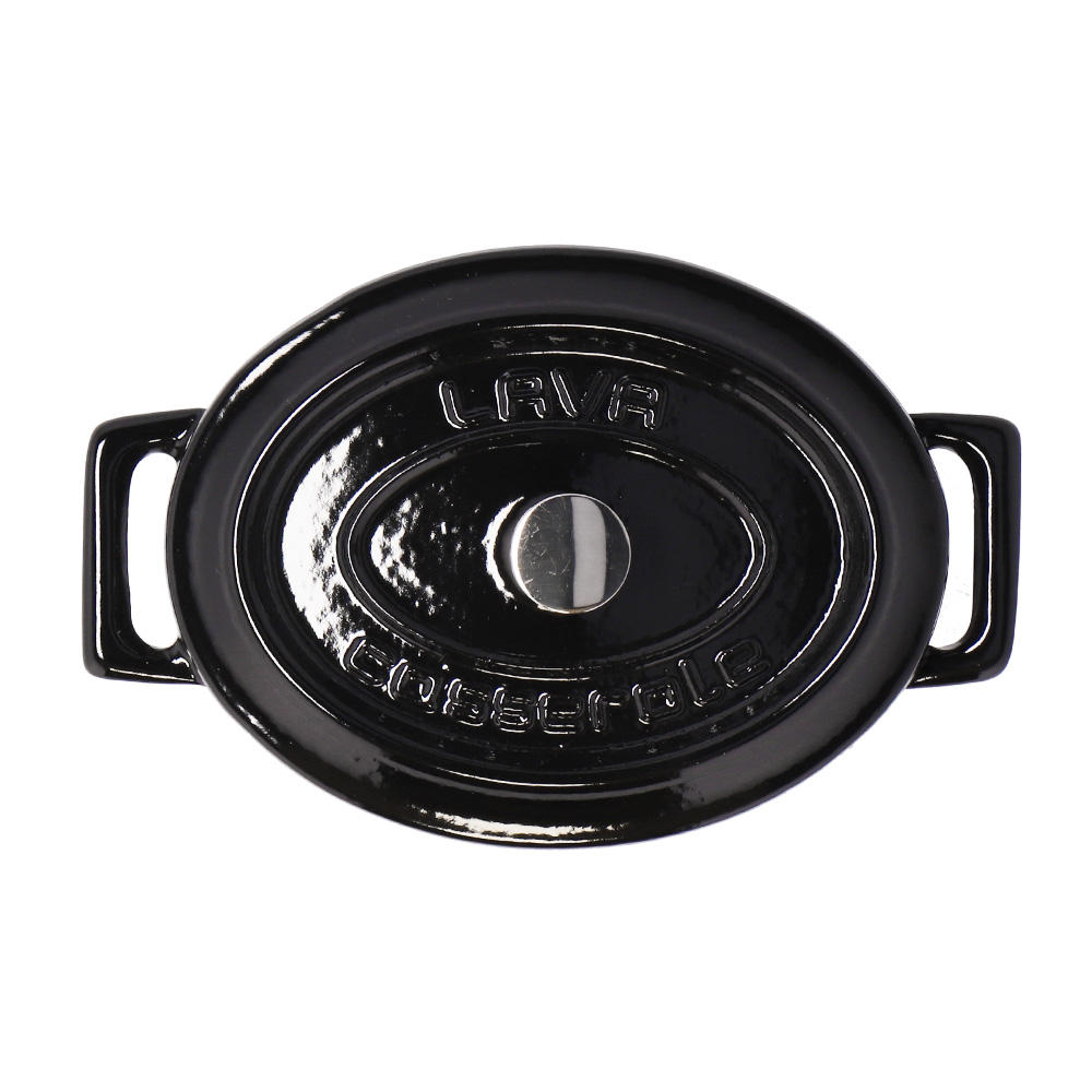 【ポイント20倍】LAVA 鋳鉄ホーロー鍋 オーバルキャセロール 10cm Shiny Black LV0082